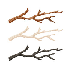 Minimalist illustration, A clipart flat 2D icon, minimal design, simple illustration with EPS format design of a driftwood branch isolated on white and transparent background