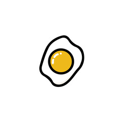 Attractive Minimalist illustration, A clipart flat 2D icon, minimal design, simple illustration with EPS format design of a fried_egg isolated on white and transparent background