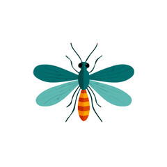 Attractive Minimalist illustration, A clipart flat 2D icon, minimal design, simple illustration with EPS format design of a mosquito isolated on white and transparent background