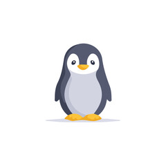 Attractive Minimalist illustration, A clipart flat 2D icon, minimal design, simple illustration with EPS format design of a penguin isolated on white and transparent background