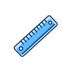 Attractive Minimalist illustration, A clipart flat 2D icon, minimal design, simple illustration with EPS format design of a ruler plastic isolated on white and transparent background