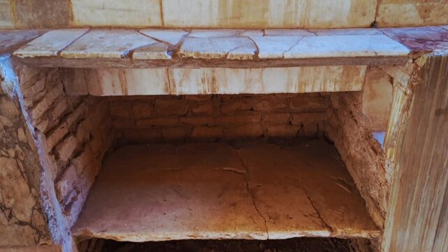 The thermopolium or hot food bar in Ostia Antica, the old port of Rome, Lazio, Italy, dating back to the 7th century BC