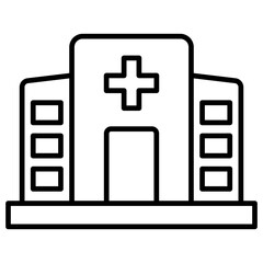 Obraz premium Hospital Building Outline Icon