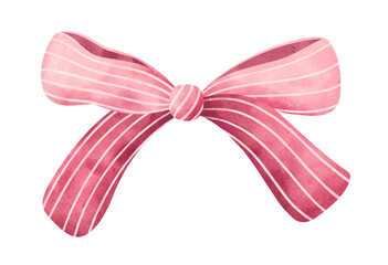 Watercolor stripped pink bow