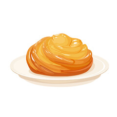 Attractive Minimalist illustration, simple illustration with EPS format design of a glazed fruit pastry isolated on white and transparent background, A clipart flat 2D icon