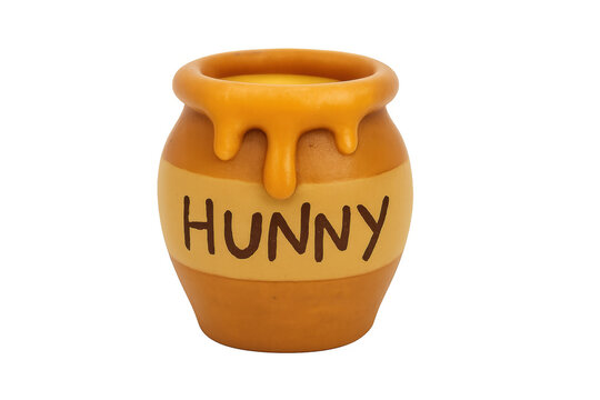 Cartoon hunny pot dripping sweet golden liquid