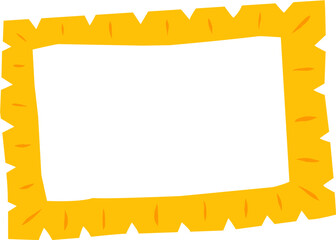 cute cartoon yellow picture frame suitable for photos and can be used as text border in scrapbook