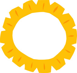 cute cartoon yellow picture frame suitable for photos and can be used as text border in scrapbook