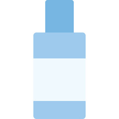 Simple Light Blue Bottle With White Label And Cap Against Transparent Background Clean And Minimalist Design For Product Or Medical Use