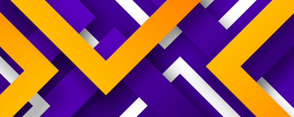 3D purple yellow geometric abstract background overlap layer on dark space with arrows effect decoration. Modern graphic design element lines style concept for web, art, flyer, card, or brochure cover