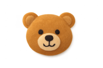Cute teddy bear head cutout isolated transparent background