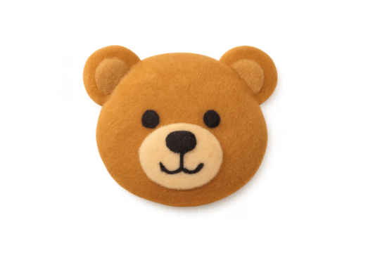 Cute teddy bear head cutout isolated transparent background