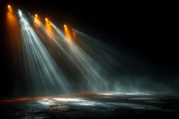 Obraz premium Performance stage illuminated with beams high resolution picture