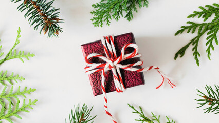 Close-up of present box for New Year