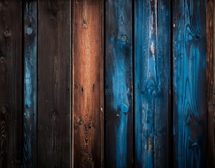 Obraz premium black and blue and brown and dark and dirty wood wall wooden plank board texture background