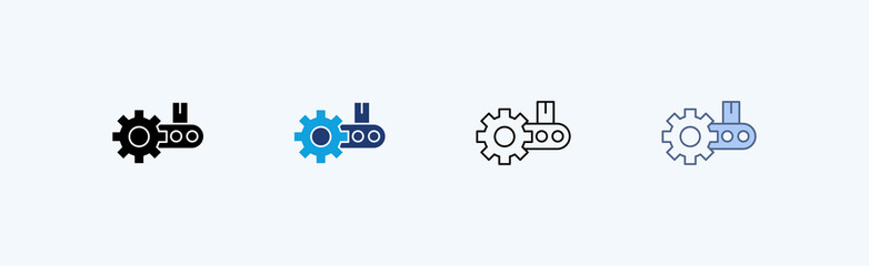 Industrial Automation Multiple Icon Illustration Vector 