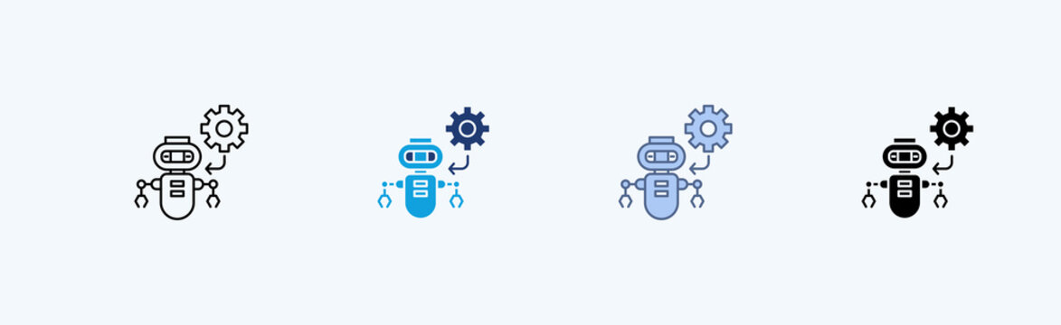Robot Integration Multiple Icon Illustration Vector 