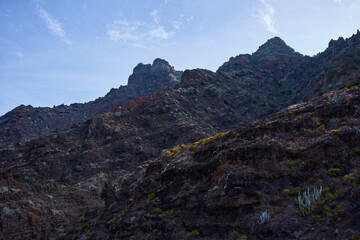 Rugged mountains at Afur-Taganana trail in Anaga, Tenerife