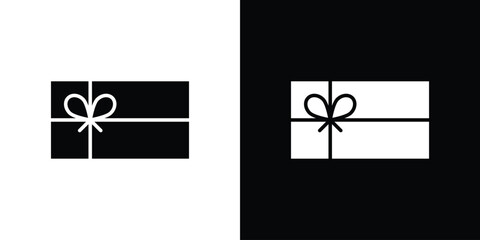 Gift voucher icon set. flat icon collection. flat line silhouette set.