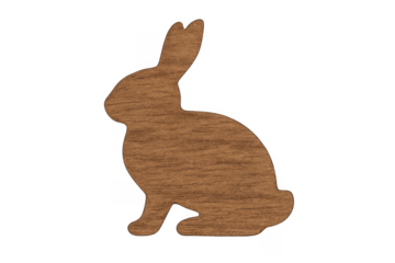 Wooden rabbit cutout for easter or springtime theme