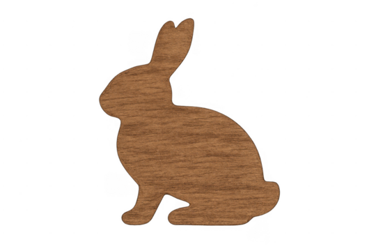 Wooden rabbit cutout for easter or springtime theme