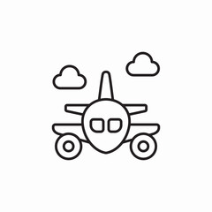 Obraz premium airplane flight icon sign vector