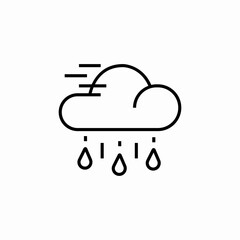 cloud wind rain icon sign vector