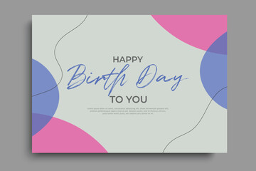 happy birthday greeting card template design