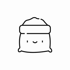 flour bag happy face icon sign vector