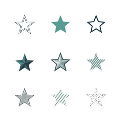 Assorted Star Illustrations on White Background.