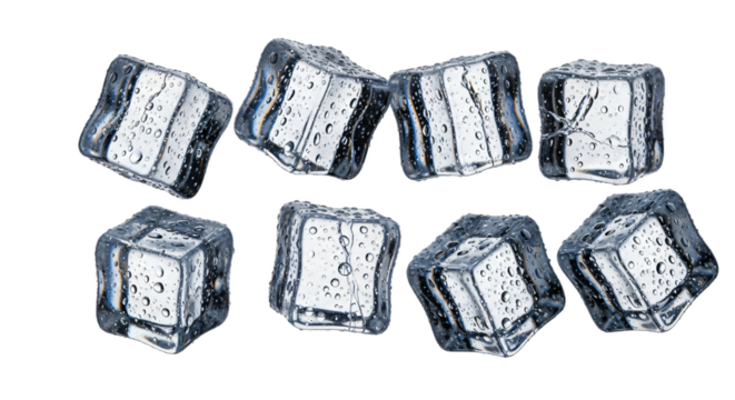 Ice Cubes Isolated on White: Refreshment Texture - Powered by Adobe
