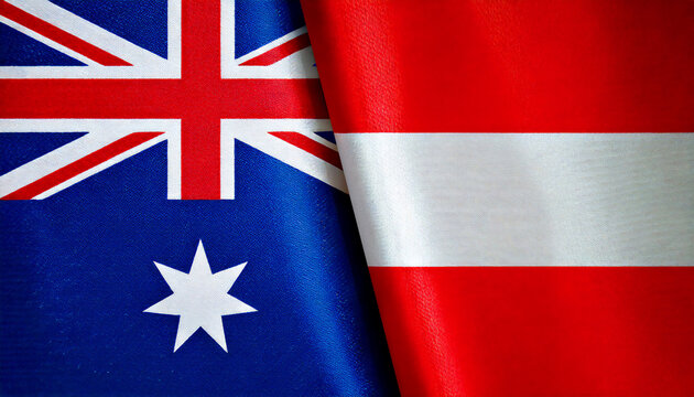 オーストラリアの国旗とオーストリアの国旗(Australia flag & Austria flag.)
