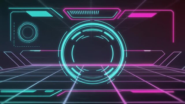 AI Technology Background Neon, AI Generate, Futuristic UI Elements, Design, AI Background, Abstract Technology, Digital Interface, Modern Aesthetics