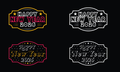 Premium 2026 Happy New Year Vector Graphics Collection | Editable EPS Design Pack