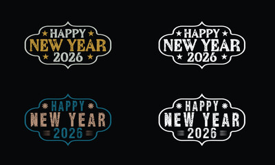 Obraz premium Premium 2026 Happy New Year Vector Graphics Collection | Editable EPS Design Pack