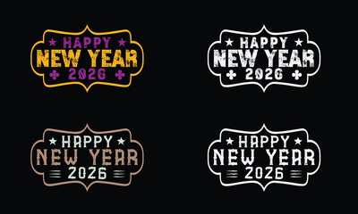 Premium 2026 Happy New Year Vector Graphics Collection | Editable EPS Design Pack