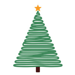 Christmas tree hand drawing doodle sketch