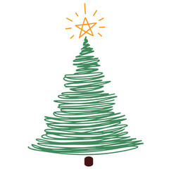 Christmas tree hand drawing doodle sketch