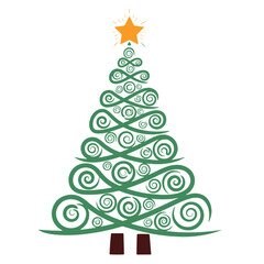 Christmas tree hand drawing doodle sketch