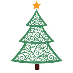 Christmas tree hand drawing doodle sketch