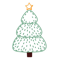 Christmas tree hand drawing doodle sketch