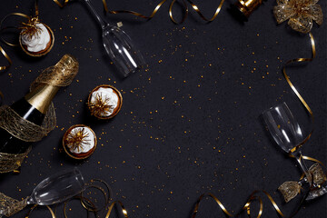 Black and Gold New Year Party Background