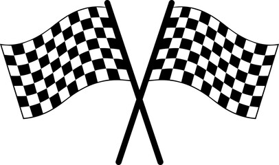 Naklejka premium Crossed checkered flag, concept of the end of a race or competition, symbol of the finish line in motorsport events