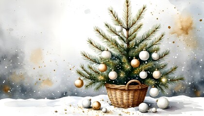 This artistic illustration is perfect for holiday greeting cards, winter-themed website backgrounds, seasonal marketing materials, or printable Christmas decor.