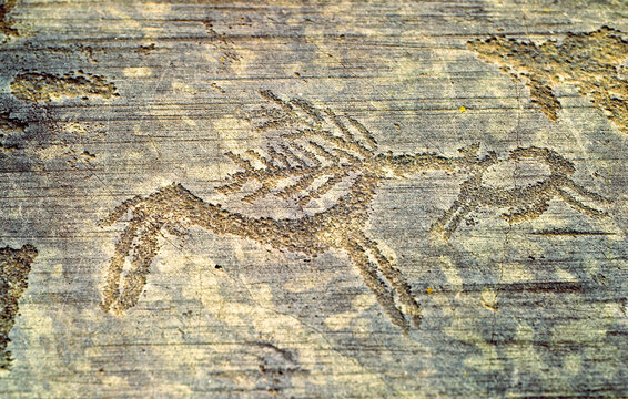 Rock Drawings in Val Camonica, also Valcamonica or Camonica Valley, Italy, UNESCO World Heritage Site, the greatest complex of rock drawings in Europe
