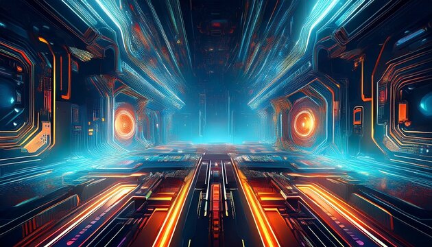 technology abstract digital artwork with futuristic design