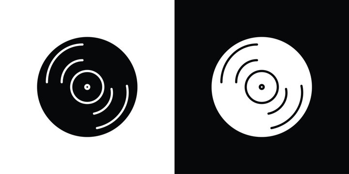 Vinyl icons. Simple solid style. Glyph vector illustration isolated