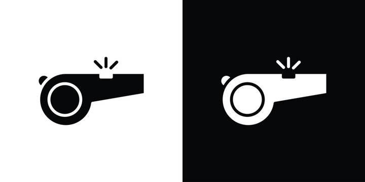 Whistle icons. Simple solid style. Glyph vector illustration isolated