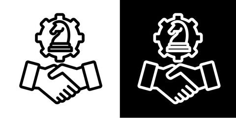 Partnership Handshake  Icon Set White Style Collection
