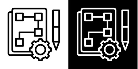 Plan Document  Icon Set White Style Collection
